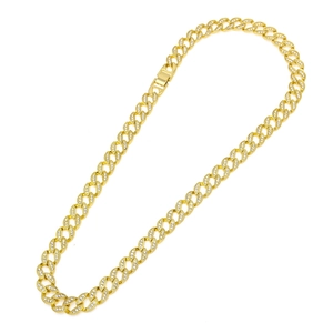 Cadena cubana dorada para hombre con piedras de circonita brillantes estilo hip hop moda