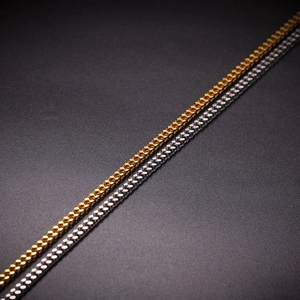 Μινιμαλιστικά κολιέ 3mm από χρυσό και ασημί ανοξείδωτο ατσάλι με αλυσίδα Cuban