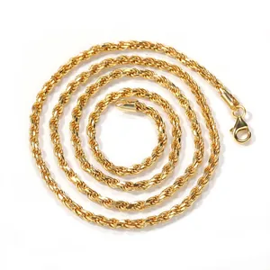 Collier Chaîne Torsadée en Argent Sterling 925 Style Hip Hop Bijoux de Chaîne à Maillons Torsadés pour Hommes Femmes Cadeau
