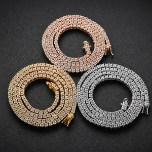 925 Sterling Silver Zirconia Tennis Chain Necklace For Men Women Hip Hop Style Single Row Sparkly Jewelry Gift