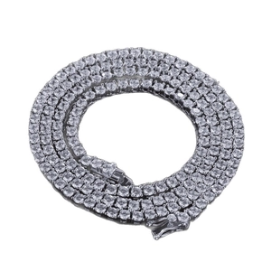 Classic 925 silver 3mm tennis chain necklace featuring brilliant round-cut cubic zirconia