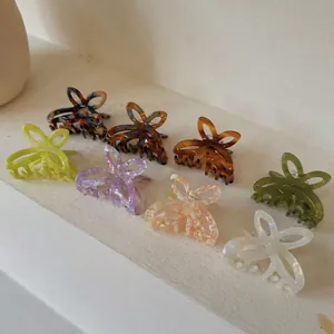 Elegant Acetate Hollow Butterfly Hair Claw Clip Romantic Spring Color Marble Texture Hairclip For Women Hair Accessories