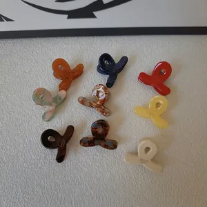 Korean Acetate Mini Hair Claw Clips For Women Sweet Colorful Marble Leopard Pattern Handmade Small Hair Clips Hair Jewelry