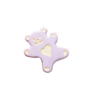 Barrette à cheveux ours lavande mignonne avec détails de cœur crème pour filles