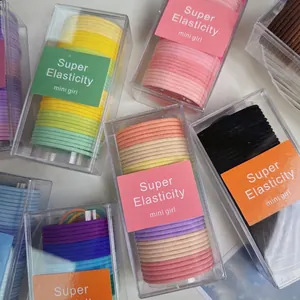 Elastic Hair Ties Boxed Set Seamless Colorful Ponytail Holders High Elasticity Durable Fabric Hair Ropes For Women Girls Daily Hair Accessories