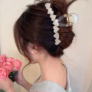 Pinza per Capelli a Cuore Gelatina Grande in Acrilico per Donna Elegante Dolce Forma di Cuore Accessori per Capelli Folti