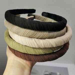 Détails de serre-têtes en tissu faits main en cinq couleurs avec texture nervurée