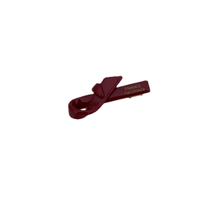 Handmade wine red geometric hair clip with polished finish and France logo engraving