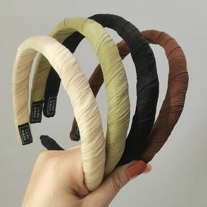 Lot de serre-têtes minimalistes en tissu beige, vert, noir et marron pour femmes