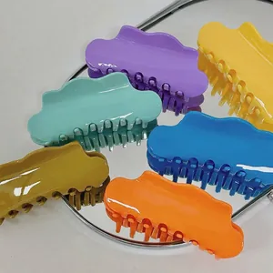 Large Cloud Shape Acetate Hair Claw Clip Wave Edge Non-Slip Strong Hold Hair Catch Barrette For Women Thick Hair Accessories