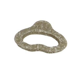 Elegant acetate cloud-shaped hair claw clip with marble stone pattern on white background