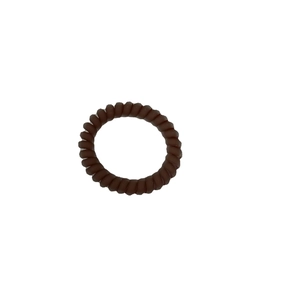 Élastique à cheveux spirale marron gelée mat en résine haute élasticité pour femme