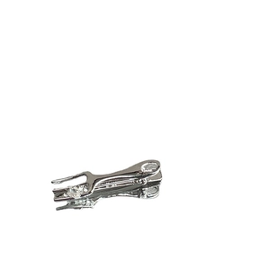Quirky liquid metal knife and fork hair clips with sparkling rhinestone inlay for women