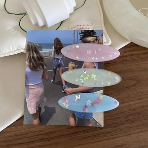 Set of three colorful macaron star hair clips with glitter for Y2K girls aesthetic