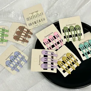 Lot de 3 mini barrettes BB mignonnes aux couleurs Morandi, clips gouttes mats pour filles