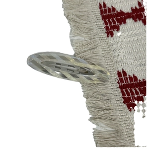 Elegant French-made acetic acid hair clip with silver striped texture and barrette design