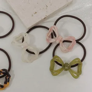 Elegante Haargummis im koreanischen Stil mit Acrylschleifen in verschiedenen Farben