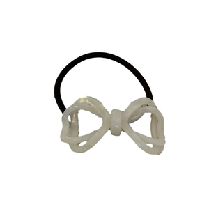 Eleganter Haargummi im koreanischen Stil mit hohler Schleife und schwarzem elastischem Gummiband