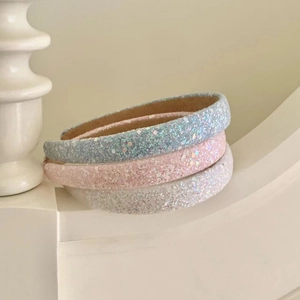 Lot de serre-têtes de fée à paillettes en bleu rose et argent sur support élégant