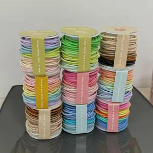 Lot de 9 élastiques à cheveux haute élasticité aux couleurs pastel et emballage smiley