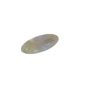 Barrette ovale en acétate faite main avec texture marbrée de nacre violette élégante