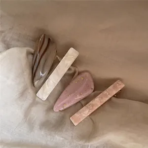 Korean Style Acetate Hair Clips Elegant Marble Pattern Duckbill Clips Exquisite Versatile Hairpins Women Fashion Accessories