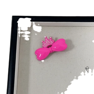 Süße rosa Schleife Haarklammer mit Krone und Perlen für das tägliche Styling
