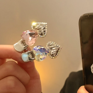 Y2K Sparkly Rhinestone Heart Hair Clip Heavy Duty Duckbill Side Clip Alloy Crystal Hair Accessories For Women Sweet Jewelry