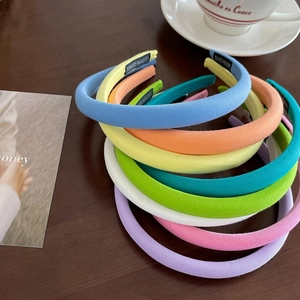 Serre-tête Rembourré en Éponge Couleurs Bonbons pour Femmes Style Français Tissu Fait à la Main Serre-tête Épaissi Accessoires de Cheveux Fille