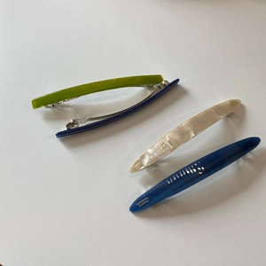 Chic vintage acetate hair clip set in green, purple, white and blue colors