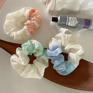 Japanische Süße Tie-Dye Farbverlauf Haargummis Für Damen Mädchen Rüschen Organza Stil Haarseil Handgefertigte Stoff Haargummis