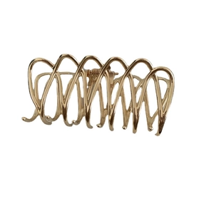 Pince à cheveux minimaliste en métal doré ondulé avec design en spirale pour femmes