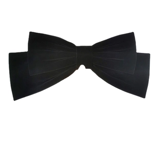 Elegant oversized black velvet bow hair clip for women with multi-layered design