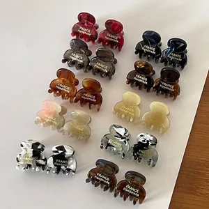 Mini Acetate Hair Claw Clips Marble Tortoiseshell Pattern Small Hairpins French Handmade Style Hair Accessories For Women