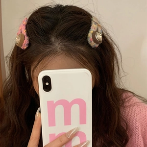 Sparkly rhinestone tweed hair clip for women, stylish knitted bangs side hairpin accessory