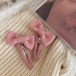 Pince à Cheveux Nœud Rose Doux pour Femmes Filles Pince BB en Tissu Fait à la Main Style Coréen Épingle à Cheveux Décorative