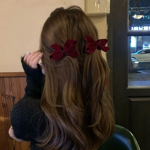 Vintage Velvet Bow Hair Clips For Women Elegant Handmade Duckbill Clips Sweet Hair Accessories For Everyday And Party Wear