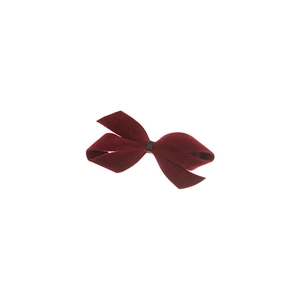 Elegant wine red velvet double-layered bow hair clip with vintage aesthetic on white background