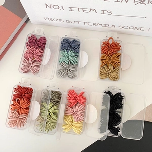 90-piece high-elastic hair tie set in colorful assortments and clear storage boxes