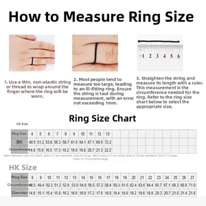 Sizing chart and measurement guide for men's skull ring in US and HK ring sizes