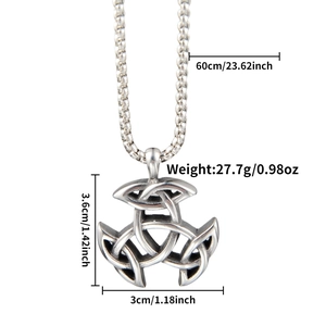 Tableau des tailles pour collier pendentif nœud celtique avec chaîne perle de 60cm