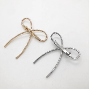 Barrettes à cheveux élégantes avec perles en or et argent et fermoir à ressort robuste