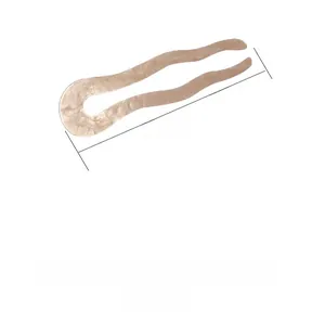 Detailed 9.5cm U-shaped wavy hair pin with hammered gold texture and vintage finish