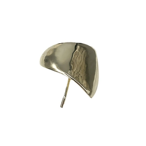 Minimalist silver irregular curved metal hair clip with high-polish mirror finish
