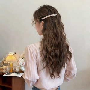 Elegante fermaglio per capelli in acetato floreale per acconciatura a mezza coda stile