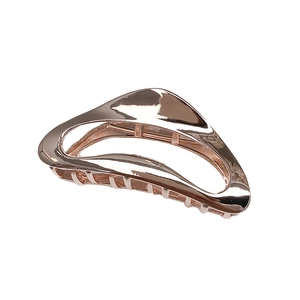Minimalist rose gold metal shark hair claw clip in a sleek hollow triangle design