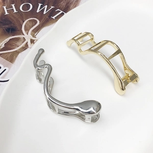 Pinces à Cheveux en Alliage pour Femmes Minimaliste Ligne Ondulée Géométrique Or Argent Plaqué Accessoires de Coiffure Pinces Antidérapantes