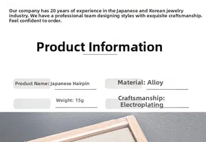 Detailed specifications of the Japanese alloy hair clip with electroplating finish