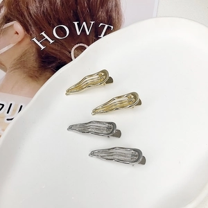 Minimalist Zinc Alloy Wave Pattern Hair Clips For Women Gold Silver Electroplated Side Clips Daily Hair Accessories