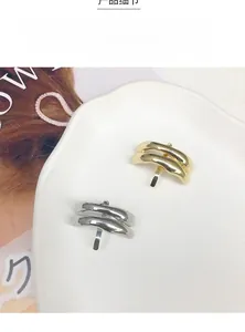 Détails de pinces à cheveux en métal en forme de U dorées et argentées au style minimaliste
